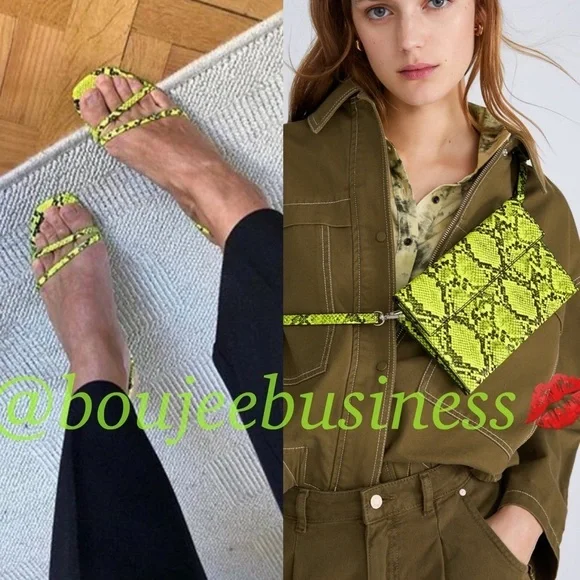 Zara Animal Print Sandals + Crossbody Co-ord Set - Picture 2 of 8